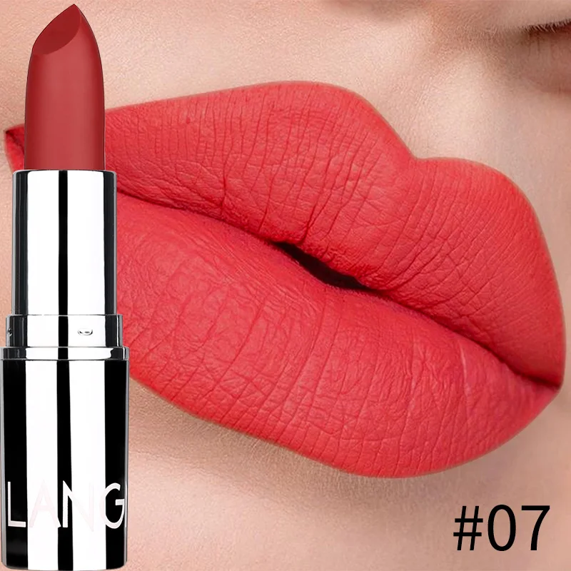 

New creative bullet shape matte lipstick does not fade non-stick cup nude color lipstick cosmetics