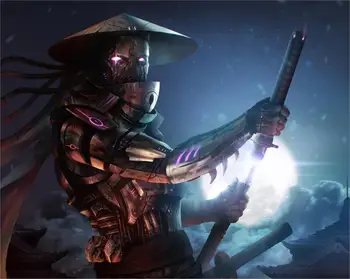 

Wonderful fantasy art samurai katana 4 Sizes Silk Fabric Canvas Poster Print