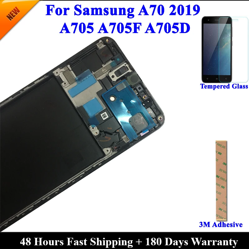 Супер AMOMLED lcd для samsung A70 lcd A705 lcd дисплей для samsung A70 A705F lcd экран сенсорный дигитайзер сборка