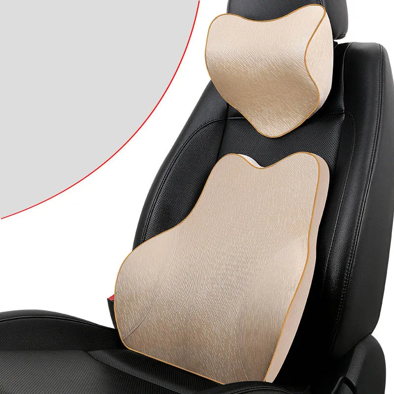 

1 Set Car Neck Pillow Seat Back Support Cushion Memory Foam Seat Cover Interior Headrest Waist Lumbar Pillow Nap Pads