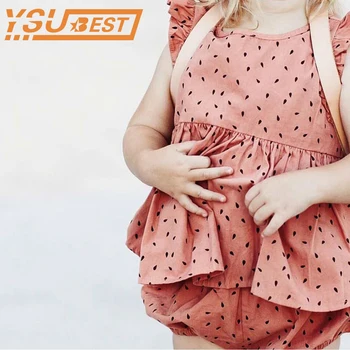 

New 2019 Children's Suit Female Baby Full-cotton Woven Printed Skirt + Breadpants 2-piece Suit Baby Boy Clothes Girls Clothes
