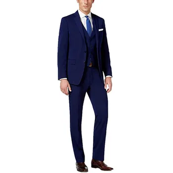 

Custom Made Navy Blue Men Suit Men's Groom Suit Business Formal 3 Piece Slim Fit Wedding Groom Tuxedos (Jacket+Pants+Vest)