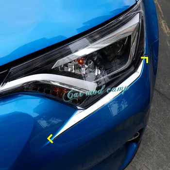 

For Toyota RAV4 RAV 4 2016 2017 ABS Chrome Front Headlight Eyelid Cover Trims 2pcs Car Styling Accessories!