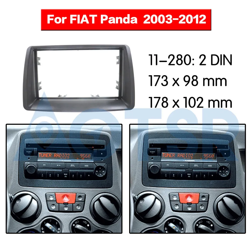 2 din радио фасции для FIAT Panda(169) 2003-2012 аудио панель установка приборной панели комплект рамка адаптер Радио Стерео DVD CD ABS