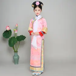 Древние китайские костюм принцессы для девочек династии Цин Классический суд Hanfu платье для Косплэй сцены