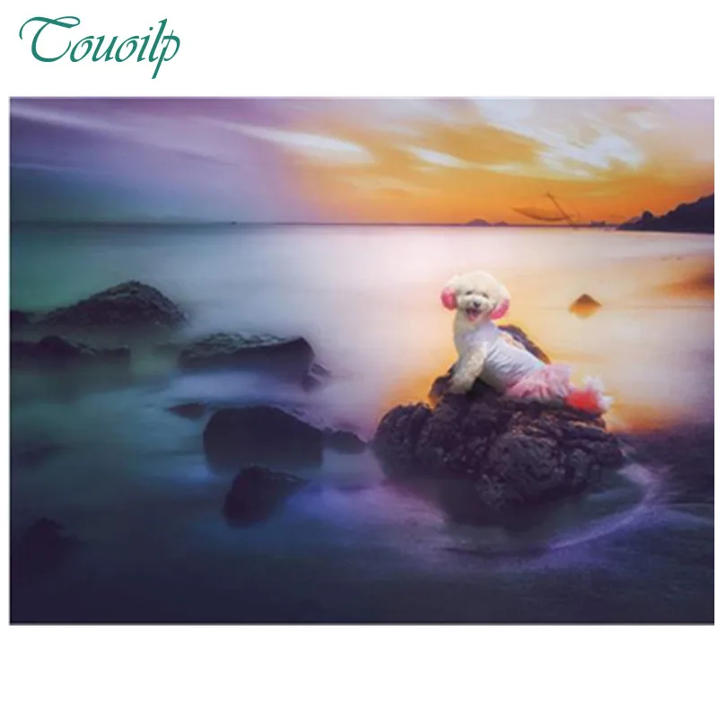 Алмазная вышивка Счастливая Собака Touoilp картина из квадратных/круглых страз 5D
