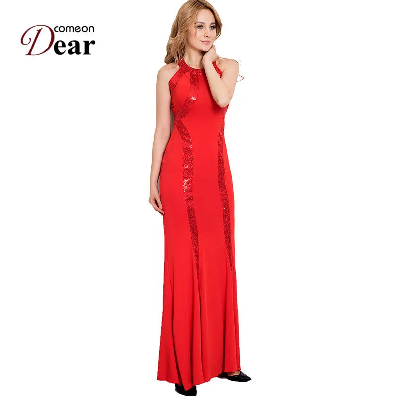 

Comeondear Plus Size Long Dress Sequin Evening Gowns Formal Party Dress Christmas Super Deal Women Maxi Dress Party RJ80189