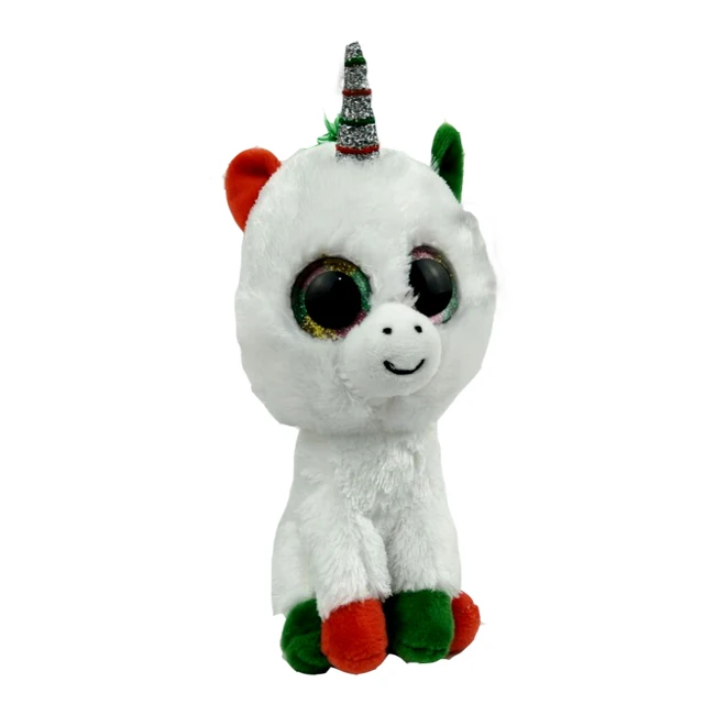 Special Offers Ty Beanie Boos 6" 15cm Candy Cane the Unicorn Plush Regular Big-eyed Stuffed Animal Collection Doll Toy 