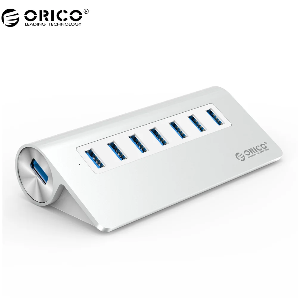 ORICO M3H7-SV 7 Port USB 3.0 HUB Good Quality High-Speed Aluminum With Vl812 Chipset For Mac book - Silver ORICO M3H7-SV 7 Port USB 3.0 HUB Good Quality High-Speed Aluminum With Vl812 Chipset For Mac book - Silver