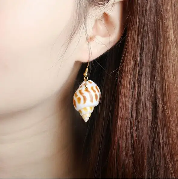 ed 0290 2017 new summer snail style seashell earrings bohemian romantic