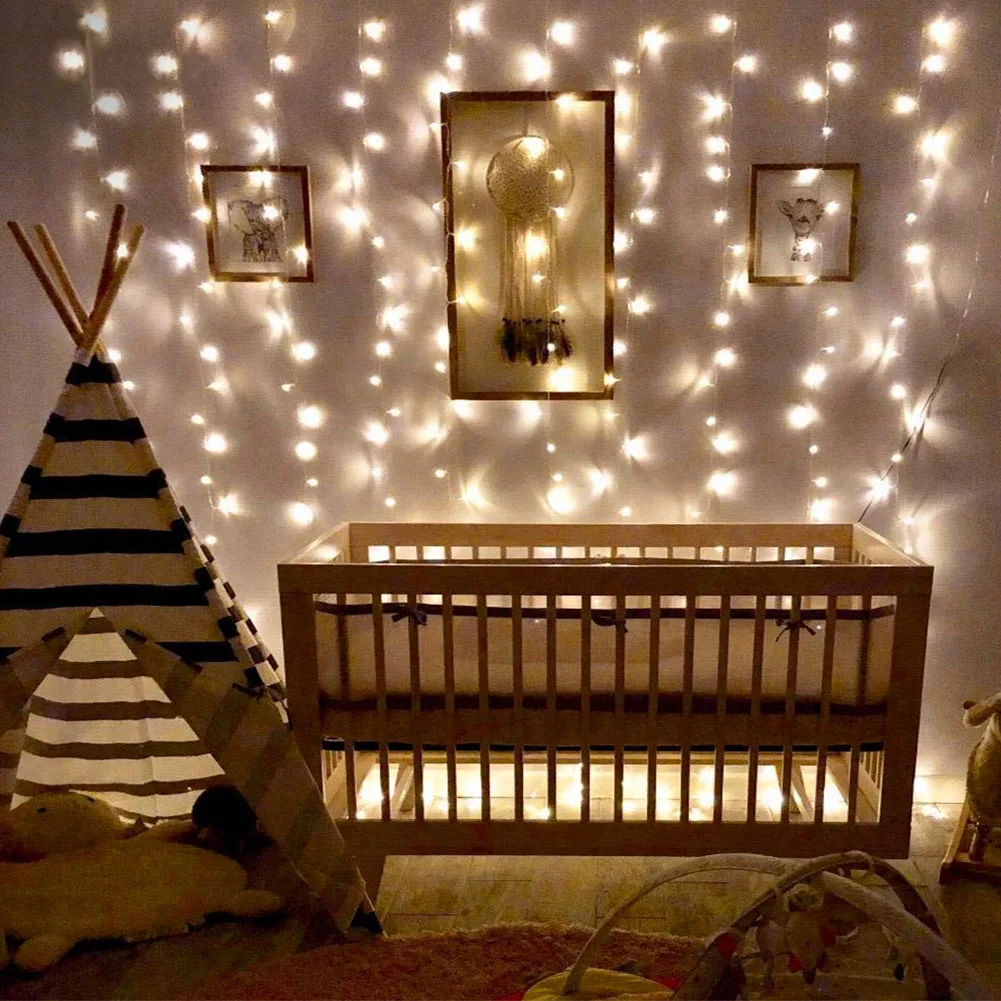 

LED String Lights Window Curtain Hanging Lamp 3.5m Waterproof Holiday lighting For Fairy Christmas Tree Wedding Party Decoration