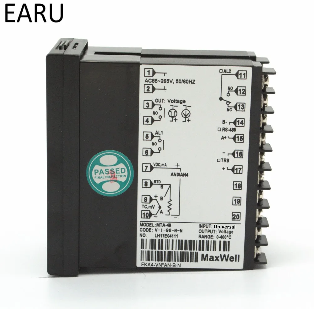 48*96mm Digital Temperature Controller Control AC85-265V Power Thermocouple Universial K J PT100 Input SSR Relay 4-20mA Output
