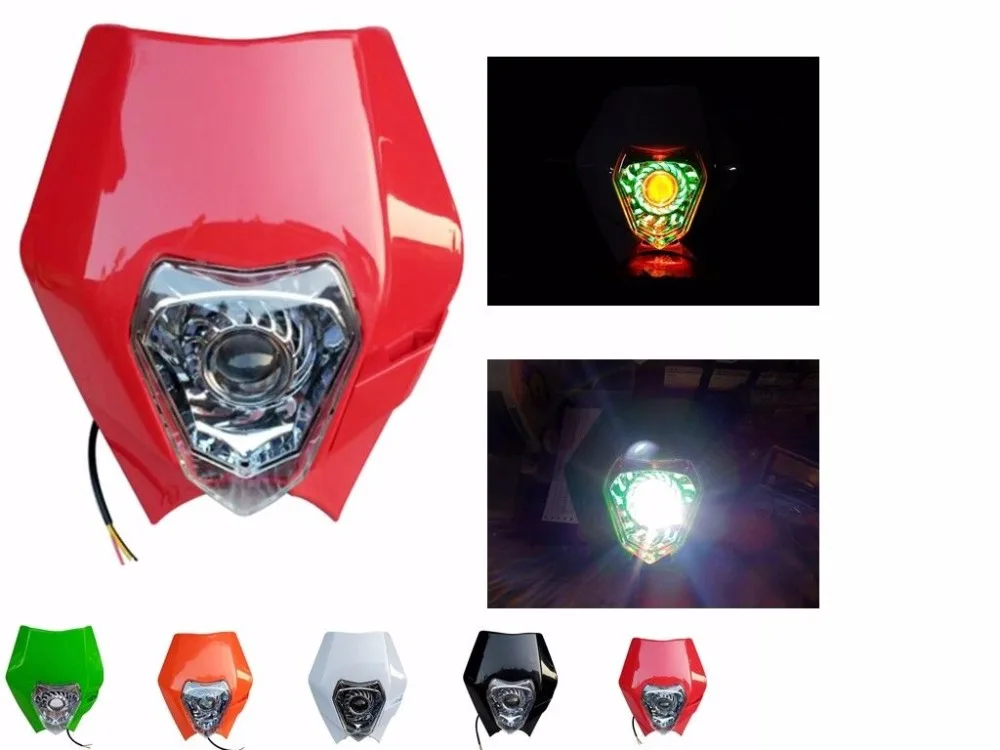 Motorcycle LED Vision Headlight Street Fighter Dirt Bike Headlamp For