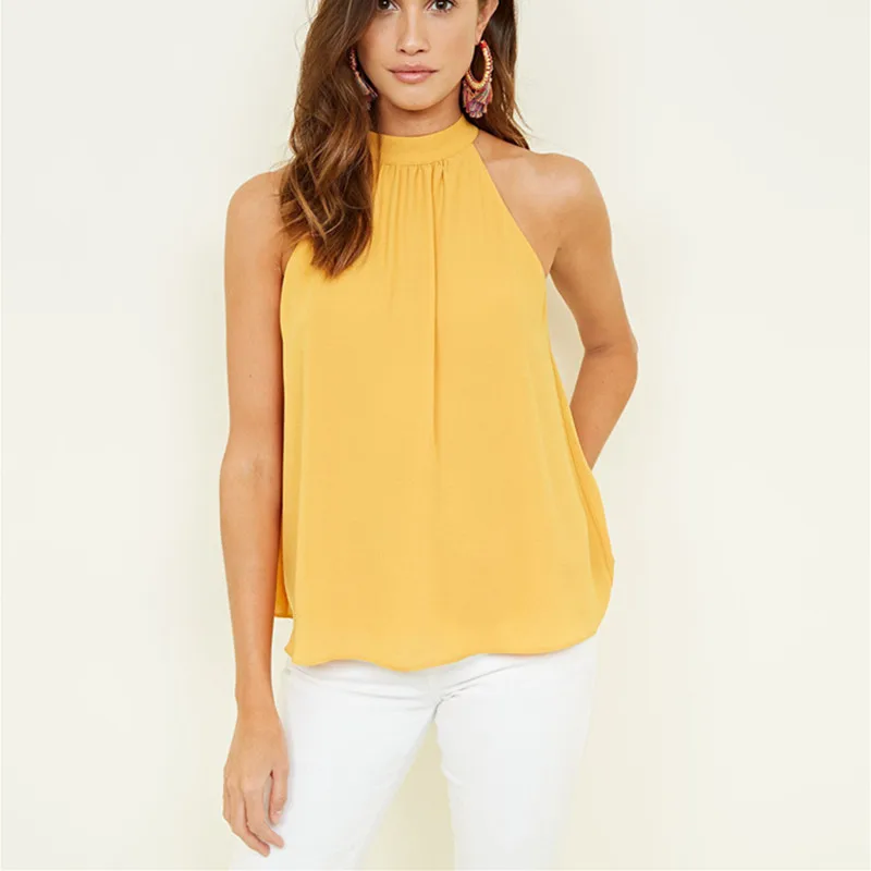 

Korean solid summer tops for women 2019 plus size sleeveless chiffon blouse streetwear 5xl 6xl womens blouses streetwear blouse