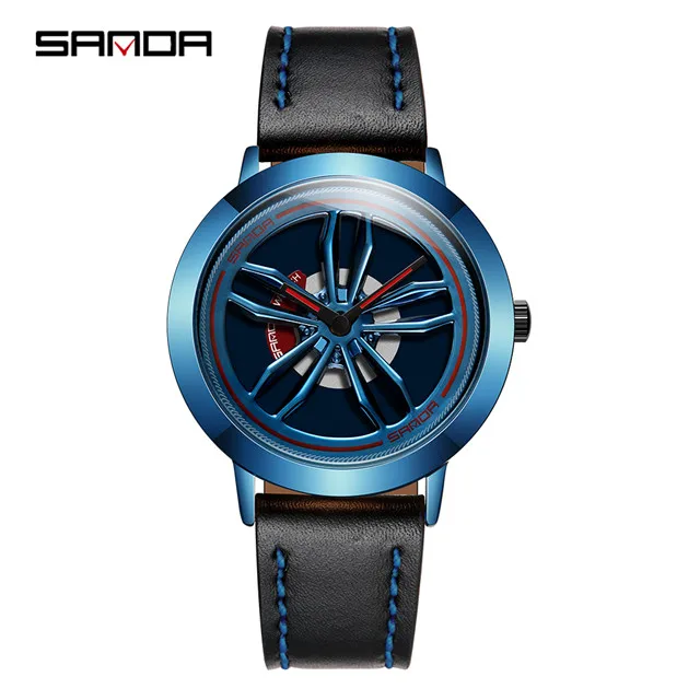 SANDA мужские Часы поставляются для бега мужские Студенческие корейские версии простой тренд повседневные модные водонепроницаемые мужские кварцевые часы - Цвет: blue