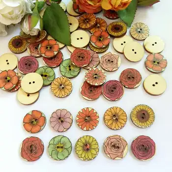 

120pcs/lot New Wooden Buttons 20mm, 2 Holes Sewing Buttons for Craft Accessories Scrapbooking Products Clothing Accessories