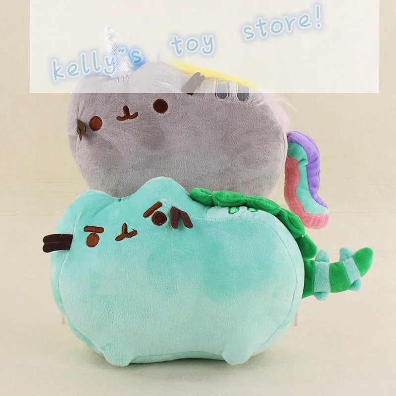 1Pcs 25 30cm Pusheen Cat Cos Unicorn Pusheenosaurus Dinosaur Dino Mint Cushion Plush Kawaii Animal Rainbow