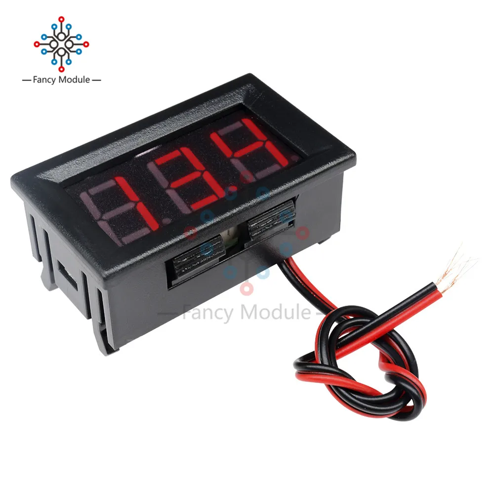 Цифровой вольтметр diymore LED дисплей 0 56 дюйма 4 30 в 10 А с синими и красными