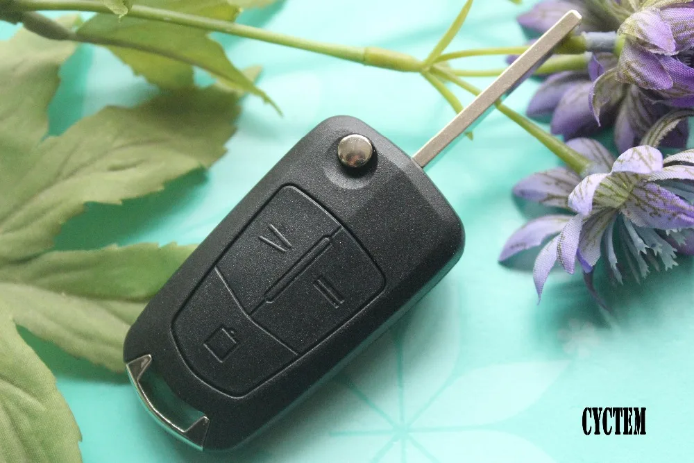 

CYCTEM Car Key Cover 3 Buttons Folding Flip Remote Key Case Fob Shell Replacement Fit For Vauxhall Opel Astra Corsa Vectra
