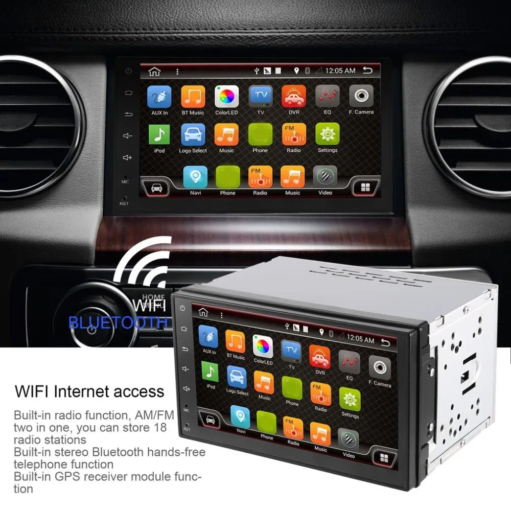 Excellent 19New Hot Sale 7 Inch Android 6.0 System Double DIN GPS Navigation Car Video Stereo Audio Player Support Radio & Wifi Function 3