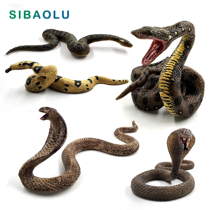 Baru Ular Kobra Python Hijau Anaconda Patung Simulasi Hewan Model