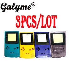 3 шт./партия, четыре цвета, корпус, оболочка, подходит для GameBoy, цвет GBC, пластиковый чехол, запасная часть, W/экран, объектив, игра для мальчиков, консоль