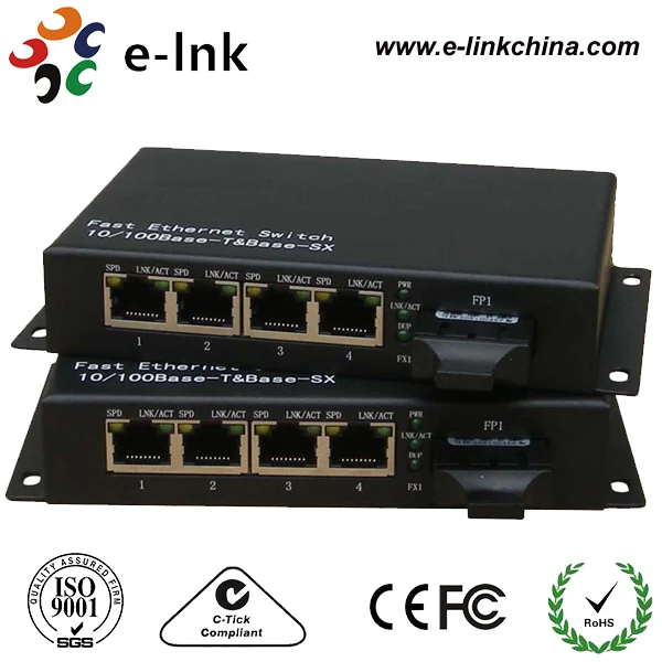

4 port 10/100/1000M single mode 20km Switch with SC port