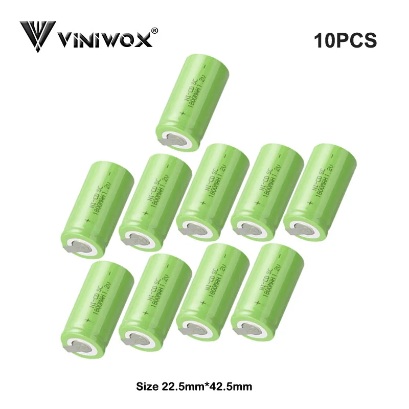

1800mAh 1.2V Ni-CD SC Rechargeable Battery Cell For Robot Accumulator Makita Bosch Power Tool Battery Subc Cells DIY 12V 14.4V