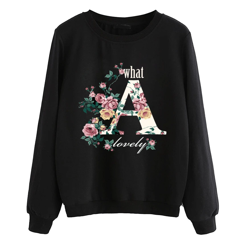 

2019 New arrival Autumn Hoodies Women Long Sleeve fleece Casual Streetwear pullovers Brand Flower Clothing Female sweatshirts