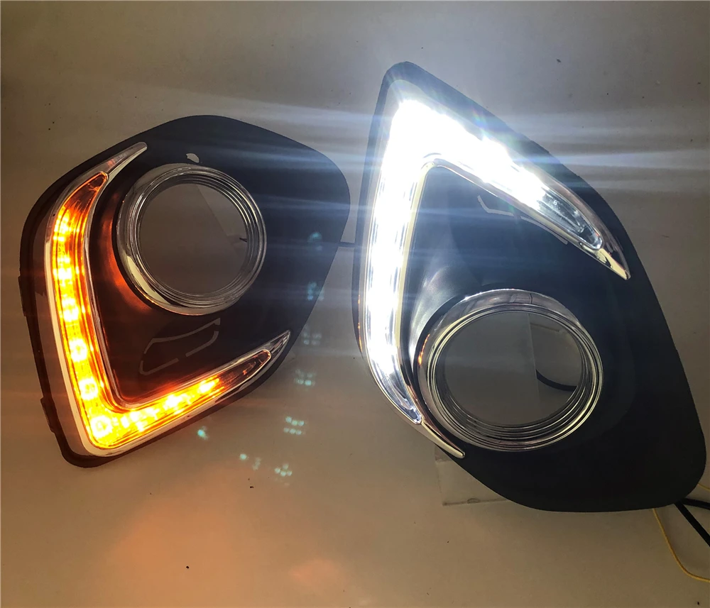 Автомобильный мигающий 1 комплект для Mitsubishi ASX 2013 светодиодный DRL дневные ходовые огни дневной свет водонепроницаемый налобный противотуманный фонарь белый