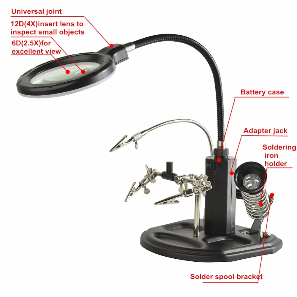 Soldering Helping Hand With LED Magnifier TE-802 (12)