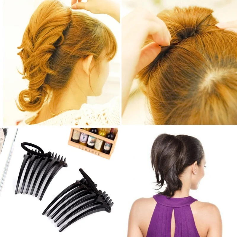 2 PCS Volume Inserts Hair Clip Bumpits Bouffant Ponytail Hair Comb Hair 