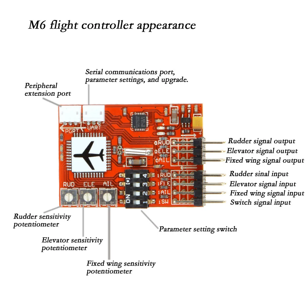 High Precision Jcx M6 M6 Flight Controller Digital Gyro For Rc Fixed Wing Airplane V Tail Model Plane Fpv Flight Controller Rc Gyrorc Flight Controller Aliexpress