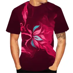 Модная одежда для пребывания на открытом воздухе брендовая футболка 3d короткий рукав Цветочный принт Забавные футболки 3d футболки Для