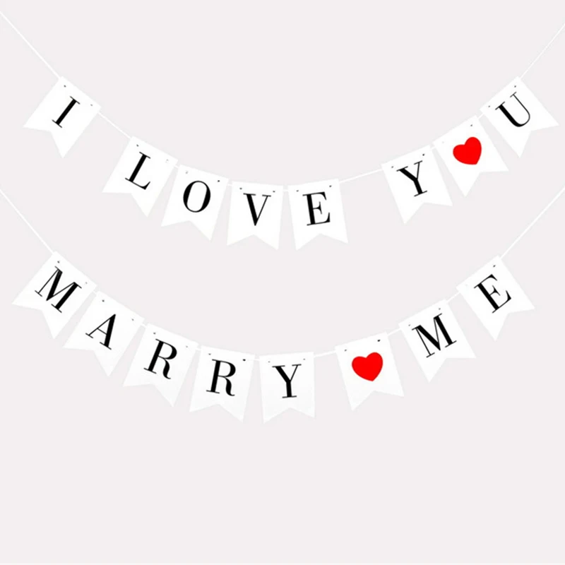 1 шт. декор для свадьбы и Помолвки баннер I LOVE YOU MARRY ME с надписью День Святого
