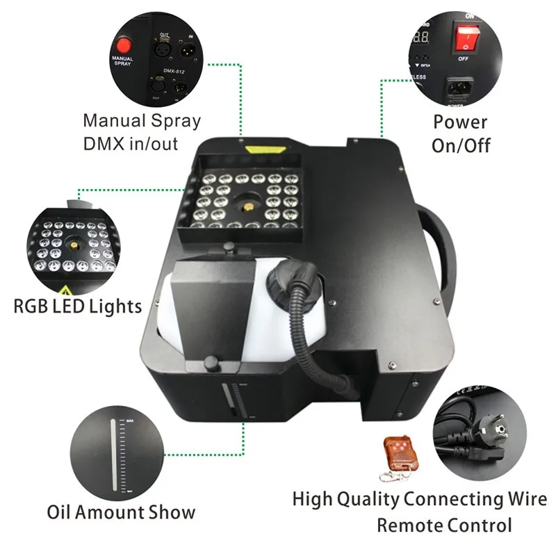 1500 Вт DMX из светодиодов машина тумана пиро вертикальная дым машина / профессиональный Fogger для сценическое оборудование / SX-LED1500