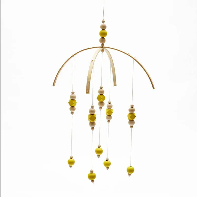 

New Beautiful Wooden Wind Chimes Bell Baby Mobile Toys Wood Beads Crib Nordic Decoration