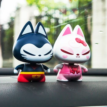 

Car Ornaments Shaking Head Lucky Cat Toys Auto Dashboard Decoration Automobile Seat Interior Decor Home Furnishing Accessories