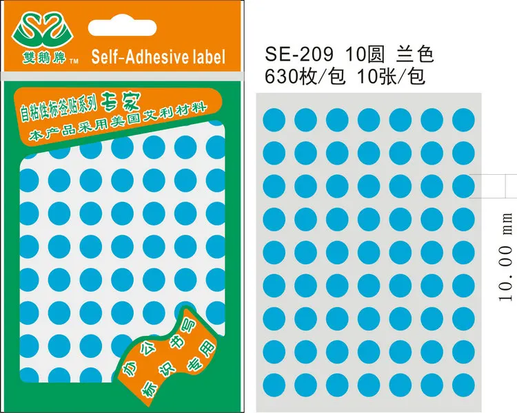 6300 шт/партия диаметр 10 мм круглые бумажные наклейки точка для различного использования, пункт № OF17 - Цвет: Blue