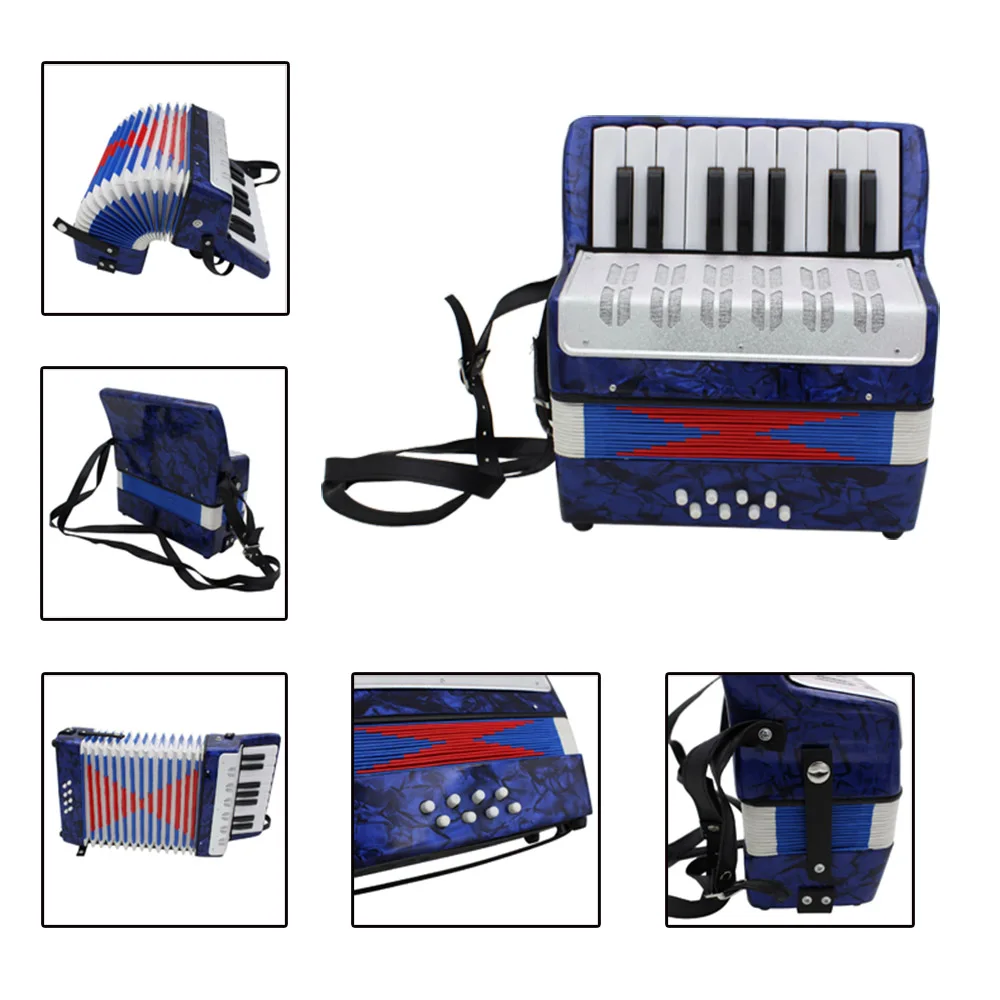 Высокое качество Мини 17-ключ аккордеон прочный 8 бас гармошкой образовательный музыкальный инструмент игрушка для любительского начинающих best подарок