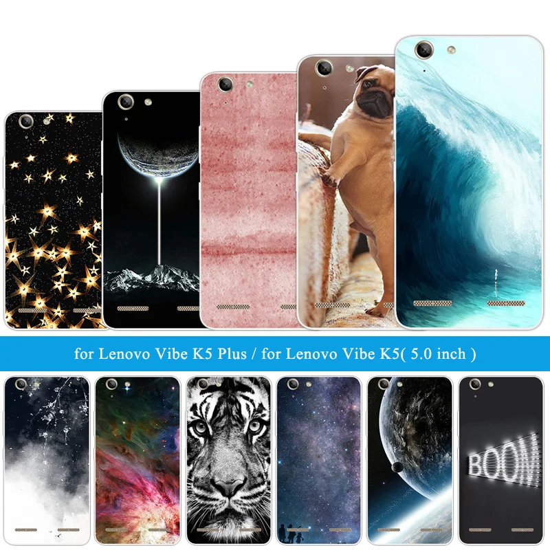 

for Lenovo Vibe K5 Plus Back Soft TPU Case Silicone Cover for A6020 / A6020a46 / Lemon 3 Lion Tiger Phone Cases Customize Shell