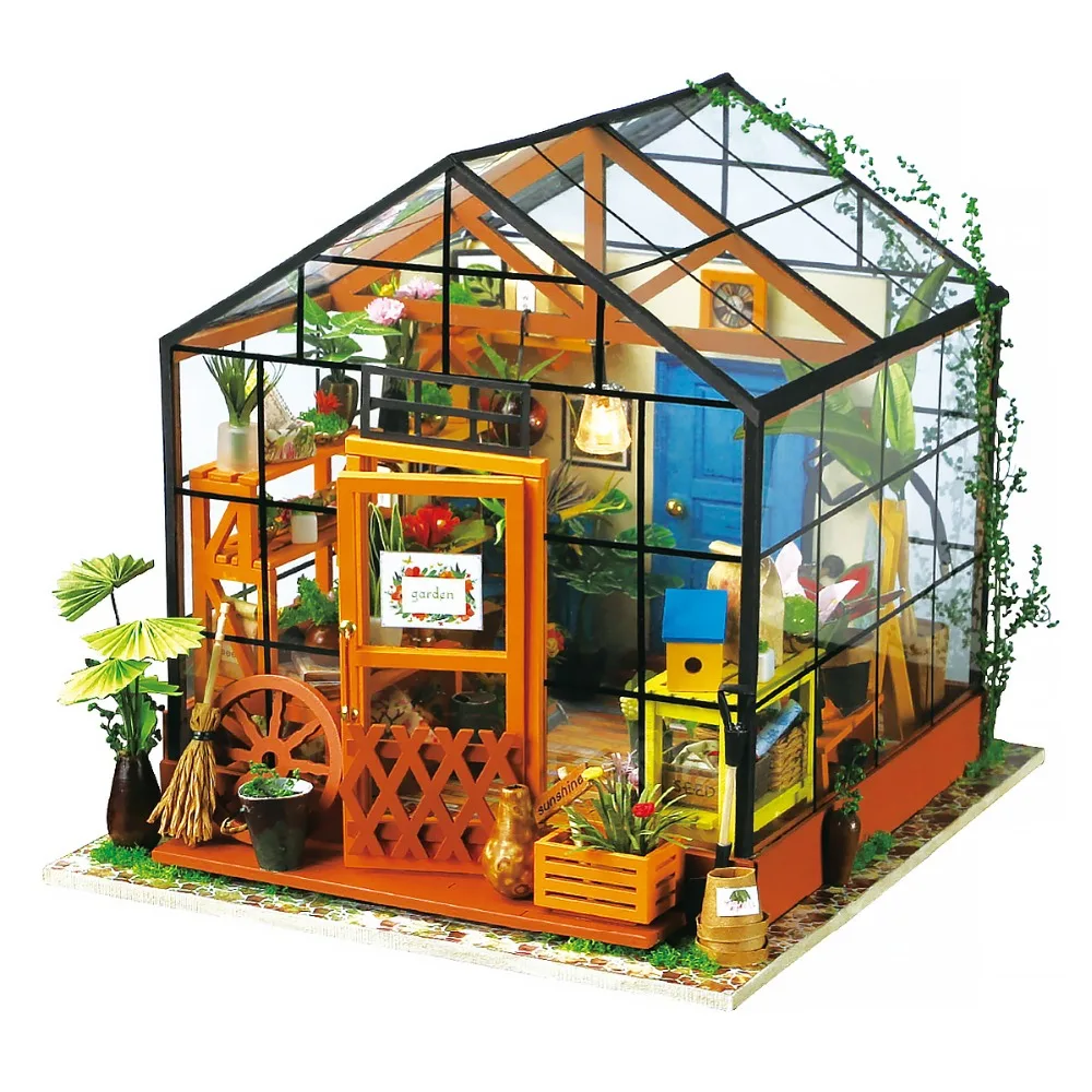 

Robotime Miniature Doll House DIY Kathy's Green Garden with Furniture Children Adult Model Building Kits Dollhouse DG104