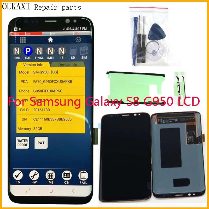 S8 lcd для SAMSUNG Galaxy s8 G950 G950F lcd сенсорный экран дигитайзер Assembl originel с тенью S8 G950 запасные части