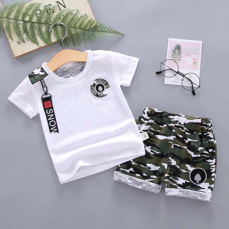 Summer Children Clothing Baby Boys Girls Clothes Kids Fashion T Shirt Shorts 2pcs/sets Toddler Cotton Garment Infant Tracksuits