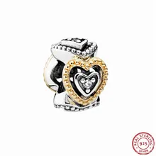 Очаровательные бусины для женщин, украшения для украшения DIY Fit PANDORA, подвески, серебро 925& 14ct, золото, FL447K