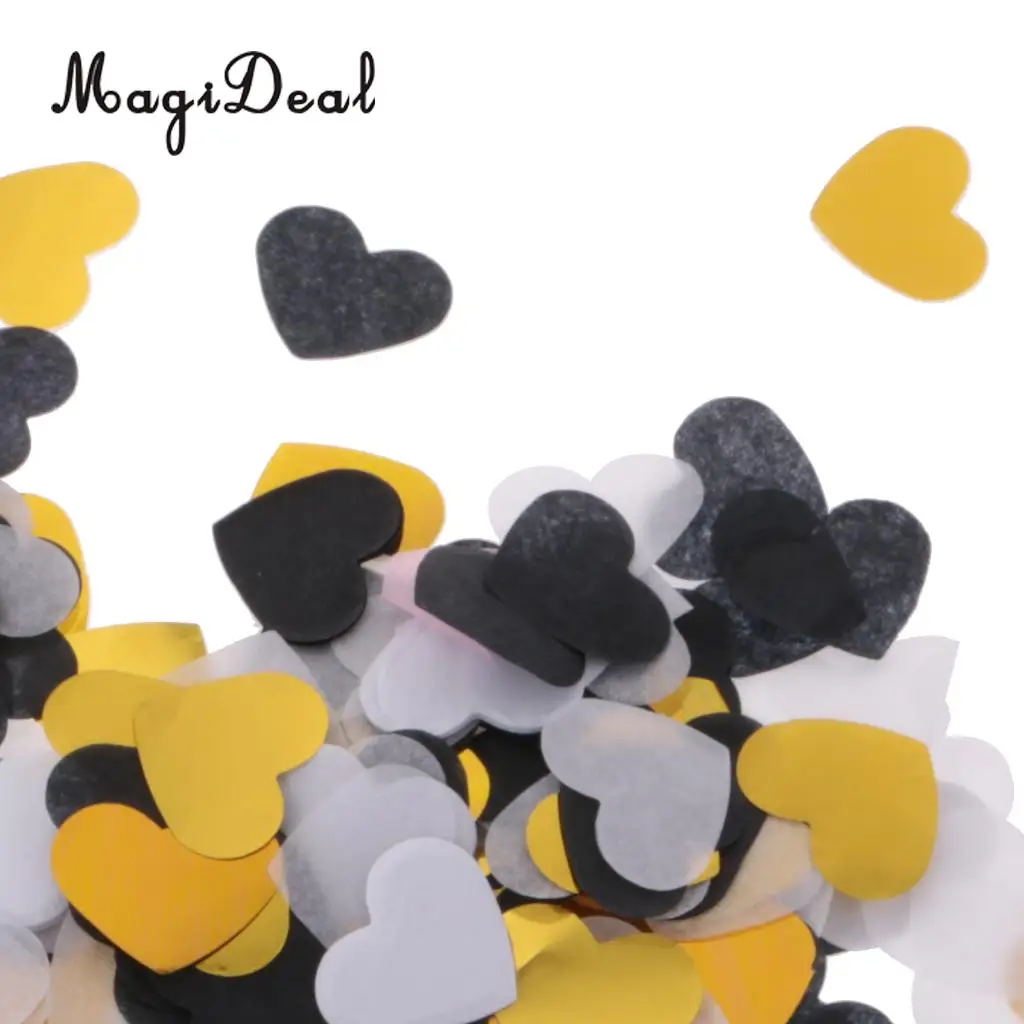 MagiDeal Novelty 1400Pieces Wedding Paper Confetti Table Gold Heart Throwing Craft for Birthday Baby Shower Valentines Day Decor