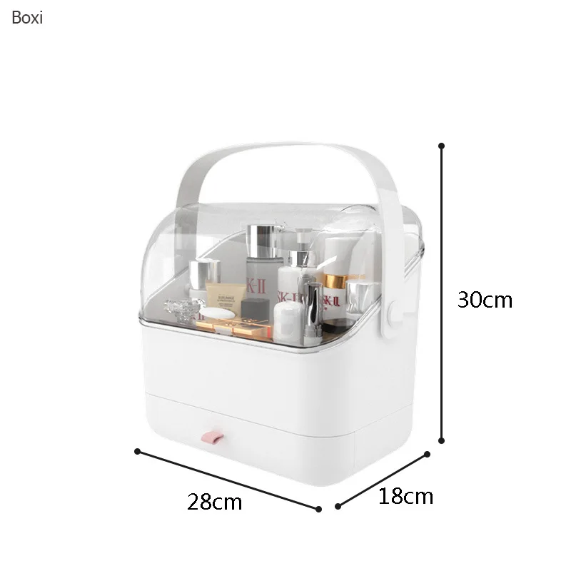 Boxi большая емкость прозрачная коробка для хранения косметики пластиковый косметический держатель ящик рабочий стол Коробка для хранения ювелирных изделий Контейнер Чехол