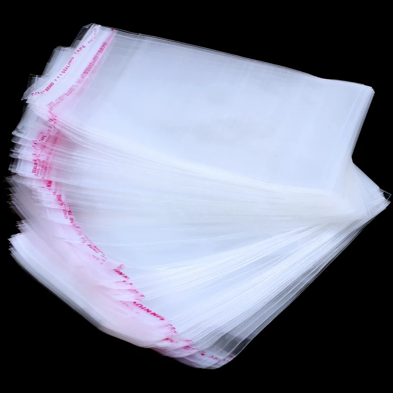 New-200 Clear Self Adhesive Seal Plastic Bags 14x8cm