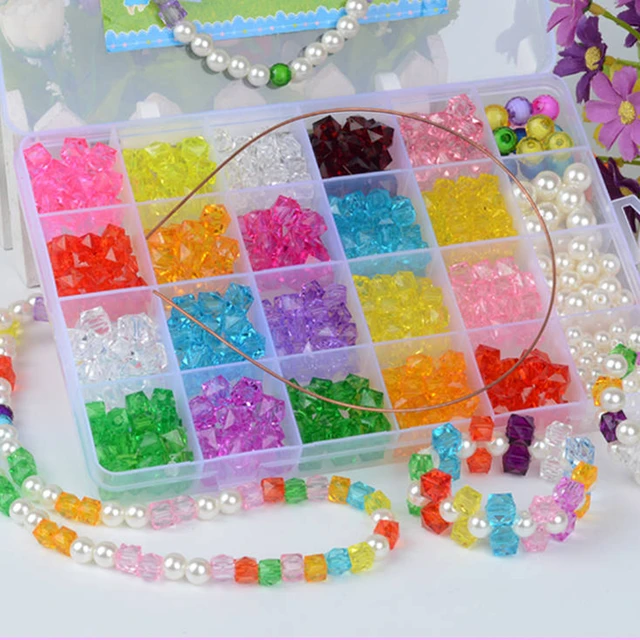 Girl Educational Toys Necklaces Bracelets Jewelry Making Beads Bracelet Kit  Set Diy Beads Toys for Children