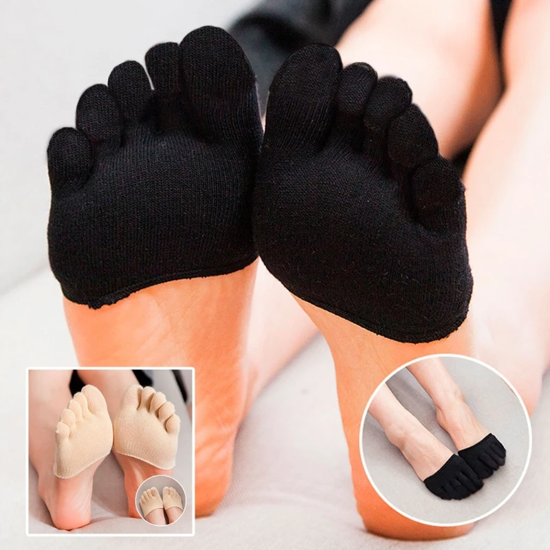 Cotton 1Pair Women's Half Toe Socks Five Toes Separator Socks Foot Care